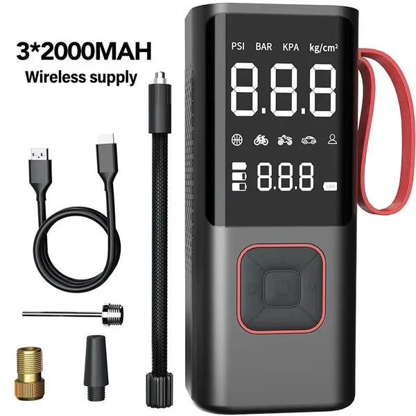 Compressor de Ar Portátil Sem Fio UtilIQ 6000mAh – Inflador Elétrico Recarregável para Pneus de Carro, Moto e Bike