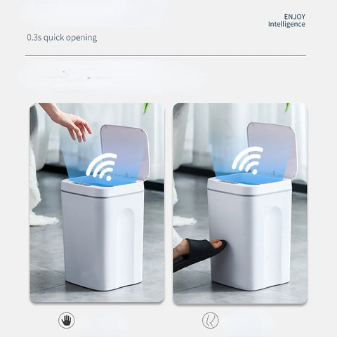 Lixeira Digital Touchless IPX3 - Abertura por Sensor e Toque Inteligente