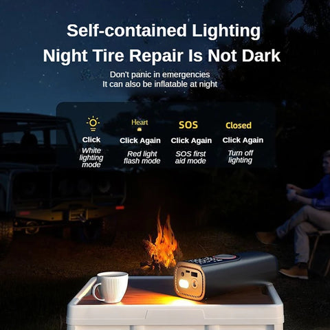 Compressor de Ar Portátil Sem Fio UtilIQ 6000mAh – Inflador Elétrico Recarregável para Pneus de Carro, Moto e Bike