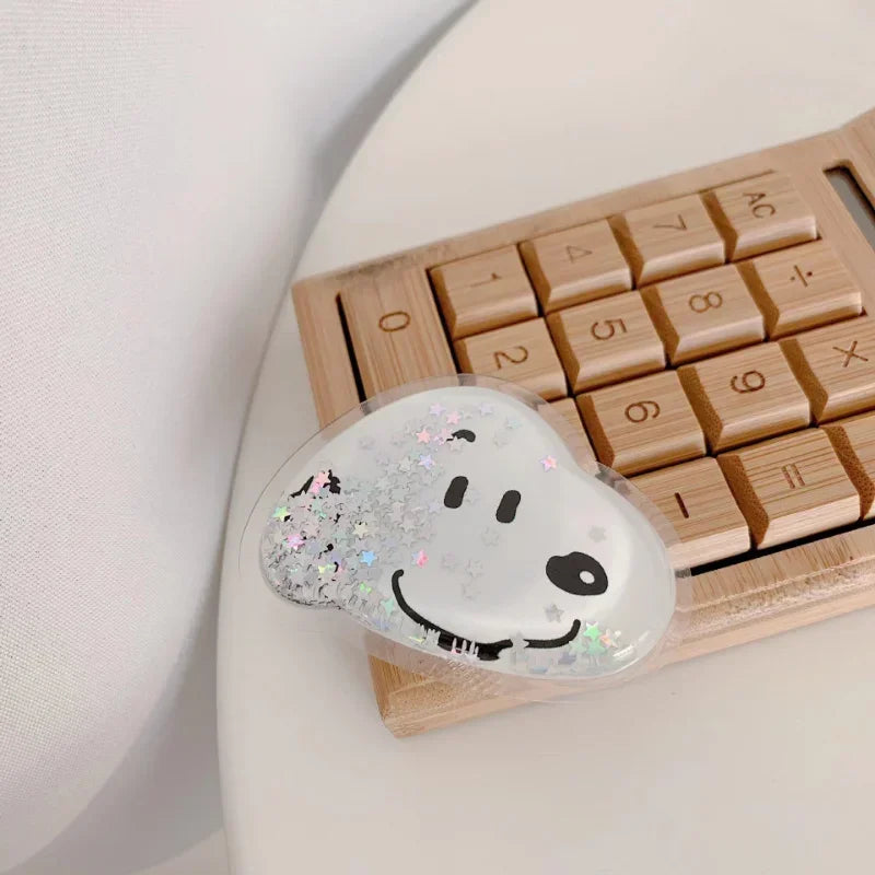 Snoopy Mobile Phone Holder Bracket Girls Finger Ring Stand Retractable Air Sac Finger Holder for IPhone Phone Accessories Gifts